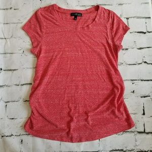 Heathered Red Maternity Tee, Derek Heart, Sz L